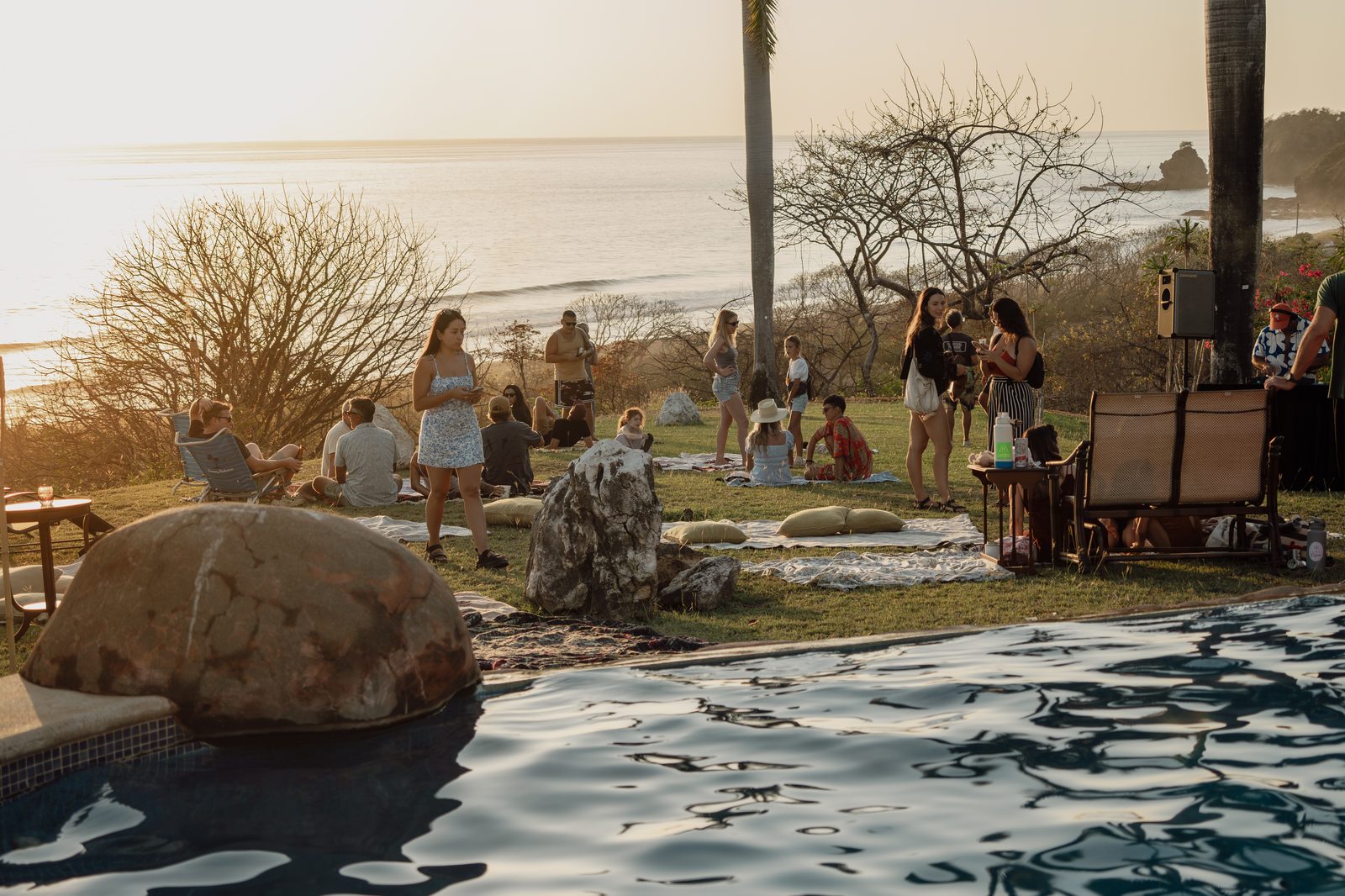 A Holy Crust crowd gathered at a beach event in Guanacaste